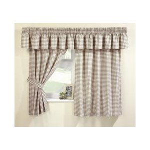 MAISY NATURAL GINGHAM CURTAINS(PELMET SOLD SEPARATE)