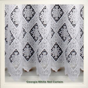 GEORGIA WHITE  NET CURTAIN: priced per metre