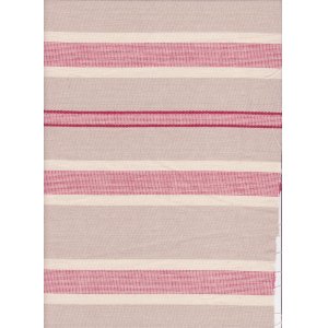 BEIGE COTTON FABRIC WITH RED STRIPES PRICE IS PER MTR