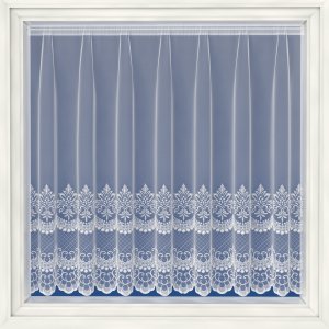 Cambridge white embroidered voile net curtain