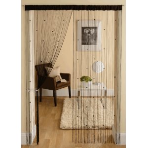 BLACK STRING CURTAINS WITH SMALL SQUARE BEADS PRICE IS PER PAIR