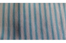 BLUE CANDYCANE FABRIC 140CM WIDE FABRIC WHITE WITH BABY BLUE STRIPES PRICE IS PER METRE