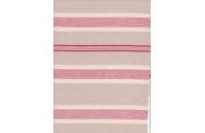 BEIGE COTTON FABRIC WITH RED STRIPES PRICE IS PER MTR