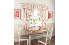 LOGAN RED CURTAINS VALANCE SOLD SEPARATE
