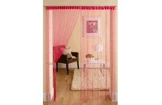 CERISE STRING CURTAINS WITH SMALL SQUARE BEADS PRICE IS PER PAIR