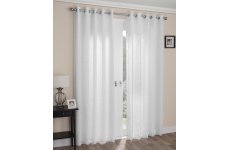 Exeter white  voile lined eyelet curtains