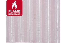 Fire Retardant Chevron White net curtain