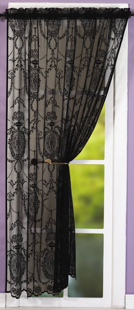 black net curtains