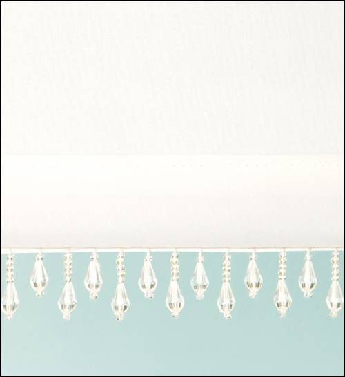 BEADED EDGE ROLLER BLIND WHITE OR NATURAL Net Curtain 2 Curtains
