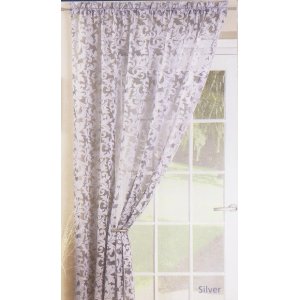 RHAPSODY CURTAIN PANEL SILVER OR IVORY