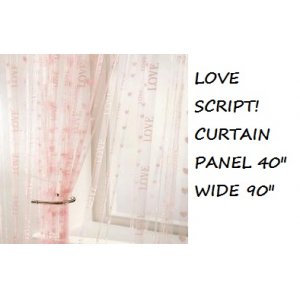 LOVE SCRIPT STRING CURTAIN PANEL