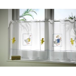 EMBROIDERED VOILE ducks