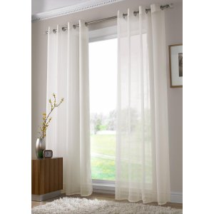 IVORY RINGTOP VOILE PANELS LAST PAIR 90 INCH DROP X 59 INCH WIDE EACH PANEL