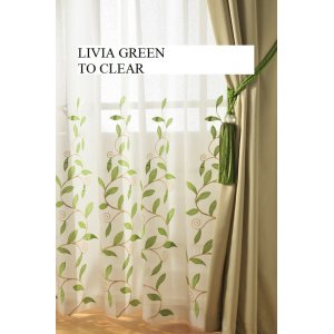 LIVIA GREEN VOILE PANEL 56 INCHES WIDE