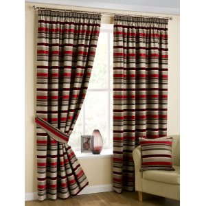 BELFIELD NATALIE RED CURTAINS  PRICE PER PAIR