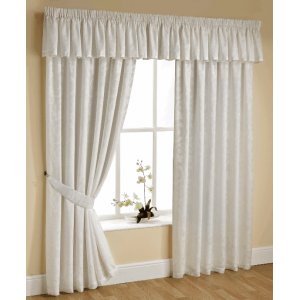 OLIVIA CREAM LINED VOILE CURTAINS WITH HEADING TAPE TOP