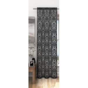 CHARLENE BLACK LACE PANELS 140CM WIDTH