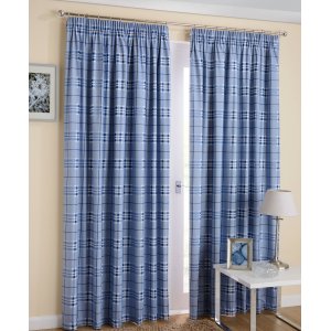 HIGHLAND NAVY READY MADE CURTAINS