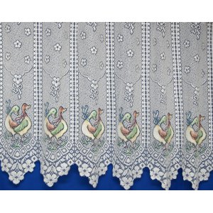 CREAM DUCKS CAFE CURTAIN WITH COLOURED DUCKS 22INCH DROP ONLY PRICE IS PER METRE