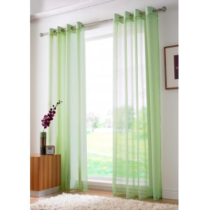 LIME PLAIN VOILE EYELET RINGTOP:150CM