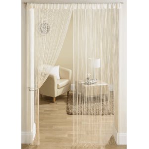 PLAIN CREAM VANILLA STRING PANEL: 95CM WIDE x 200cm drop  price is per pair