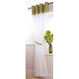 SIENA WHITE/ GREEN VOILE PANEL: