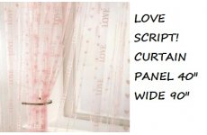 LOVE SCRIPT STRING CURTAIN PANEL