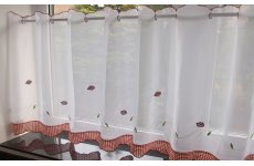 LADYBIRD EMBROIDERED VOILE PANELS  ARE 59 INCHES