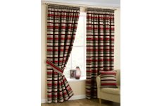 BELFIELD NATALIE RED CURTAINS  PRICE PER PAIR