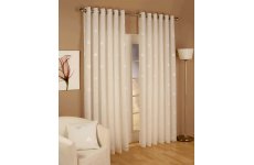 MANDY VOILE LINED CURTAINS COLOUR  NATURAL  WITH EYELET TOP