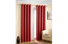 WILTON RED EYELET TOP CURTAINS READY MADE