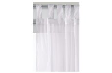 WHITE TAB TOP VOILE PANEL :150CM WIDE