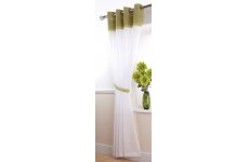 SIENA WHITE/ GREEN VOILE PANEL: