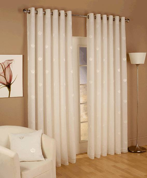 MANDY VOILE LINED CURTAINS COLOUR NATURAL WITH EYELET TOP